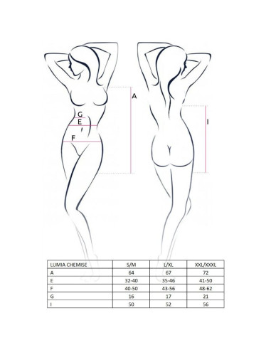 PASSION - WOMAN LUMIA CHEMISE BLACK SIZE L-XL