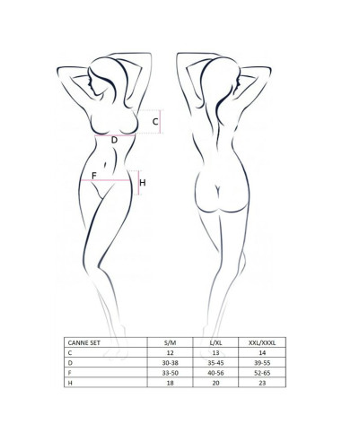 PASSION - WOMAN CANNE SET BLACK SIZE L-XL