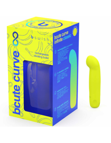 B SWISH - BCUTE CURVE INFINITE CLASSIC LIMITED EDITION RECHARGEABLE SILICONE VIBRATOR YELLOW