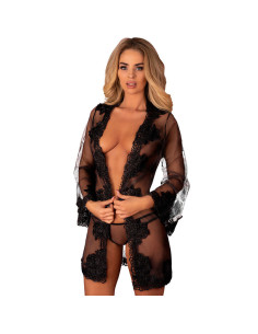 LIVCO CORSETTI FASHION - HERINA LC XG056 JUODOS KELNAITĖS CHALATAS, VIENAS DYDIS