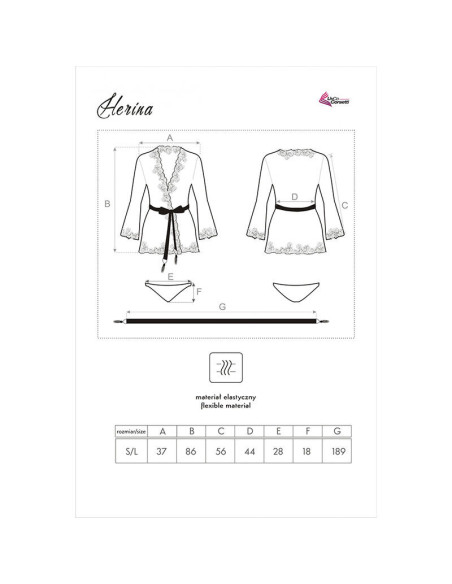 LIVCO CORSETTI FASHION - HERINA LC XG056 JUODOS KELNAITĖS CHALATAS, VIENAS DYDIS