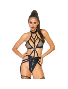 LEG AVENUE - CAGE STRAP GARTER TEDDY M-L
