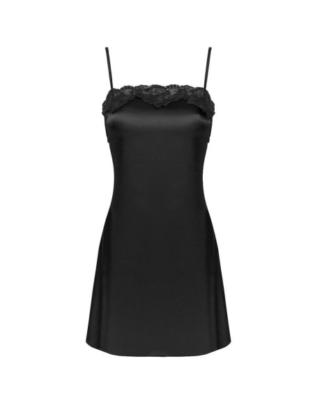 LIVCO CORSETTI FASHION - JACQUELINE LC 90249 DRESSING GOWN SHIRT PANTY BLACK S-M