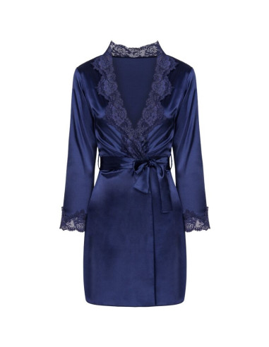 LIVCO CORSETTI FASHION - JACQUELINE LC 90249 DRESSING GOWN SHIRT PANTY NAVY BLUE S-M