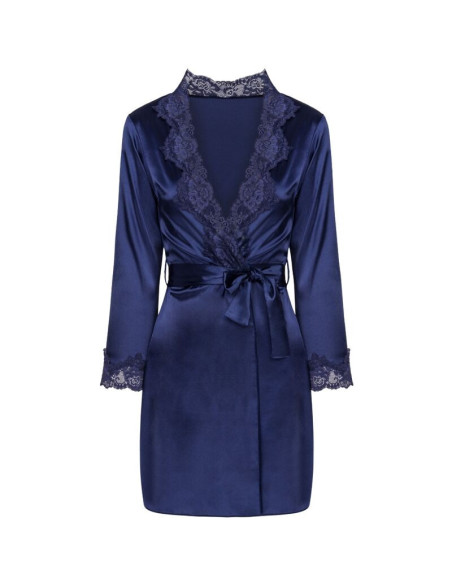 LIVCO CORSETTI FASHION - JACQUELINE LC 90249 DRESSING GOWN SHIRT PANTY NAVY BLUE S-M