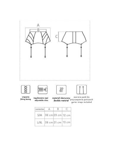 LIVCO CORSETTI FASHION - SEVEM LC 90277-1 GARTER BELT BLACK