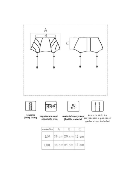 LIVCO CORSETTI FASHION - SEVEM LC 90277-1 GARTER BELT BLACK