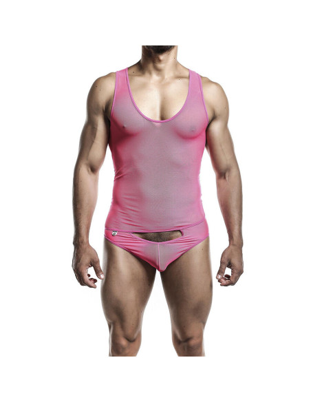 MOB - TRANSPARENT PINK BODYSHEER SIZE L-XL