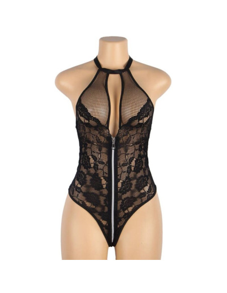 SUBBLIME - TEDDY FLORAL LACE ZIPPER L-XL