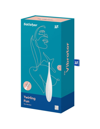 SATISFYER – besisukantis, linksmas vibratorius su baltu antgaliu