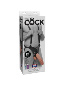 KING COCK - 30,5 CM TUŠČIABUČIA STRAP-ON PAKETĖLIŲ SISTEMA - ODOS IŠMAŠA 2