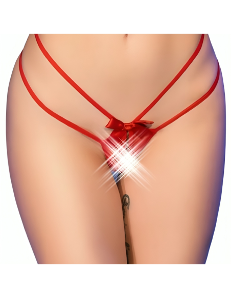 CHILIROSE - CR 4695 BABYDOLL and THONG CROTCHLESS RED S-M