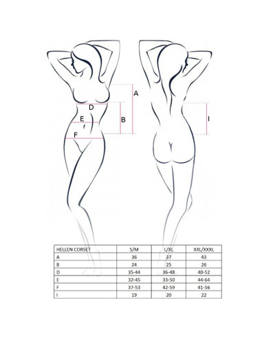 PASSION - WOMAN HELLEN BLACK CORSET SIZE L-XL