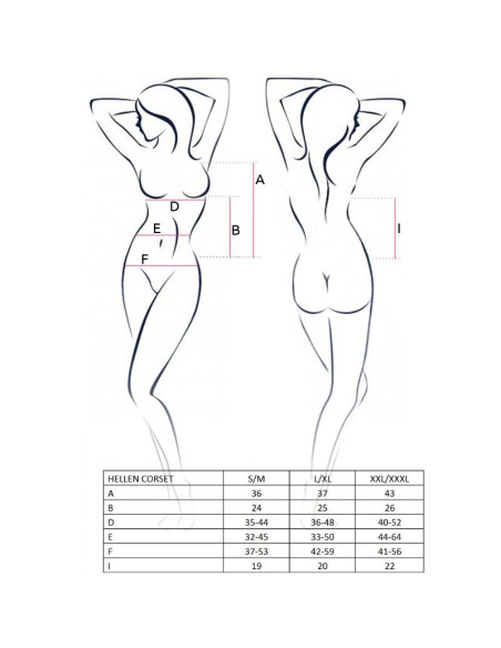 PASSION - WOMAN HELLEN BLACK CORSET SIZE L-XL