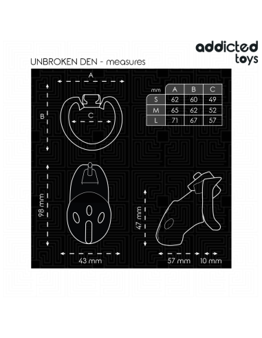 ADDICTED TOYS LOCKED - UNBROKEN DEN PENIS CAGE 9.8 CM
