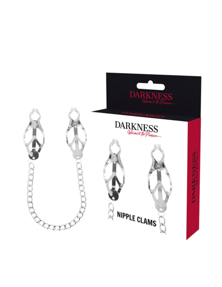 DARKNESS - METAL NIPPLE CLAMP WITH CHAIN