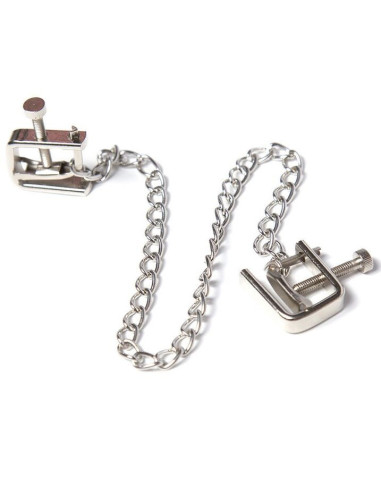 OHMAMA FETISH - METAL SCREW CLAMPS WITH CHAIN