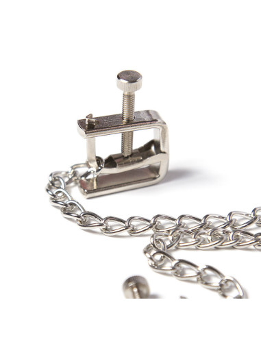 OHMAMA FETISH - METAL SCREW CLAMPS WITH CHAIN