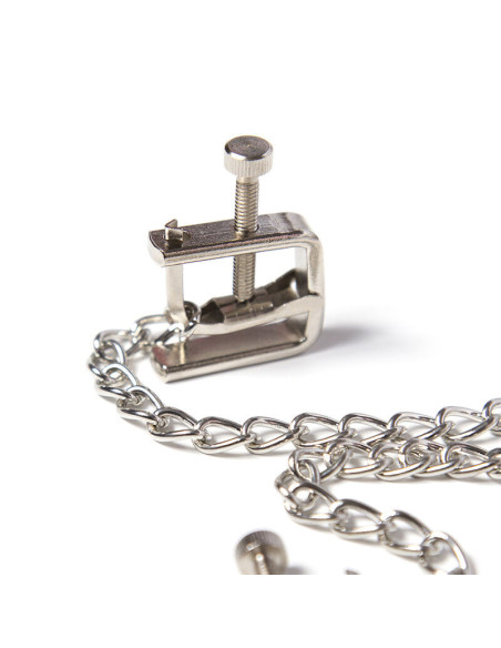 OHMAMA FETISH - METAL SCREW CLAMPS WITH CHAIN