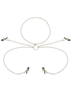 OHMAMA FETISH 4 NIPPLE CLAMPS WITH CHAIN NECKLACE