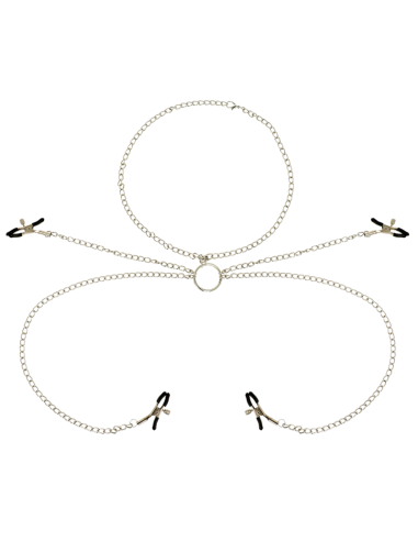 OHMAMA FETISH 4 NIPPLE CLAMPS WITH CHAIN NECKLACE