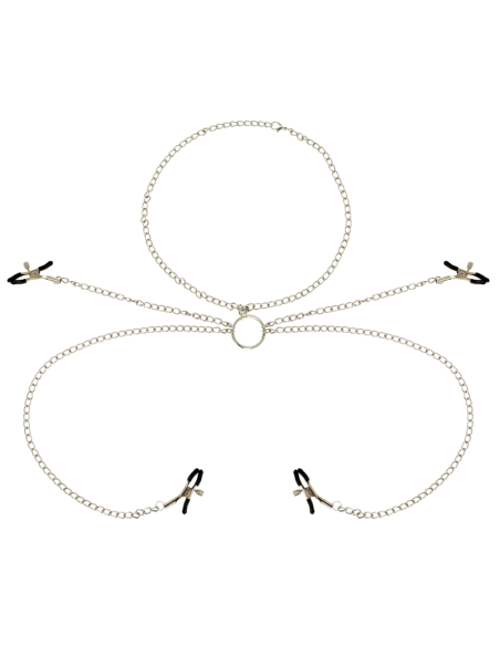 OHMAMA FETISH 4 NIPPLE CLAMPS WITH CHAIN NECKLACE