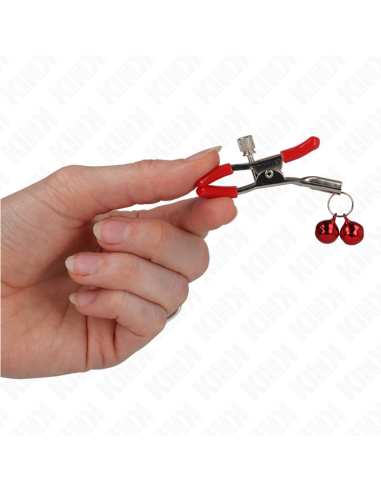 KINK - RAUDONAS DVIGUBAS VARPELO FORMOS SPENELIŲ LAIKIKLIS 6 CM