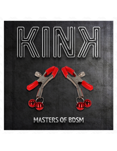 KINK - RED DOUBLE BELL NIPPLE CLAMP RED 6 CM