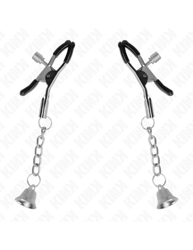 KINK - SILVER BELL PENDANT NIPPLE CLAMPS 6 CM