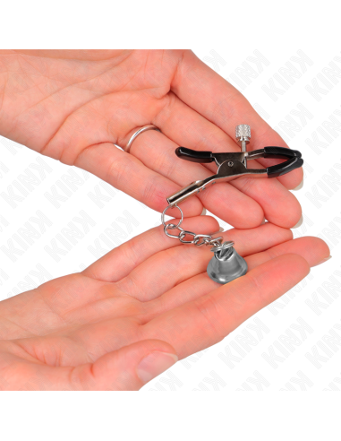 KINK - SILVER BELL PENDANT NIPPLE CLAMPS 6 CM