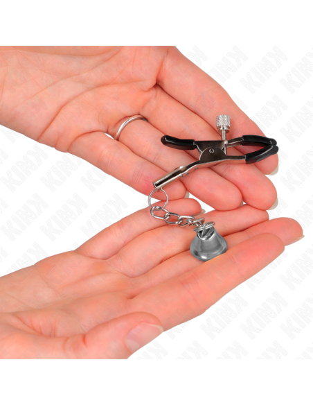 KINK - SILVER BELL PENDANT NIPPLE CLAMPS 6 CM