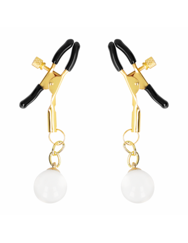 KINK - GLASS BEAD NIPPLE CLAMPS GOLD 6 CM