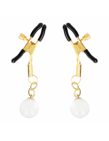 KINK - GLASS BEAD NIPPLE CLAMPS GOLD 6 CM