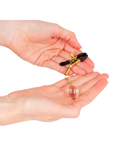 KINK - GLASS BEAD NIPPLE CLAMPS GOLD 6 CM