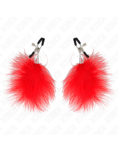 KINK - FEATHER NIPPLE CLAMP RED 7 CM