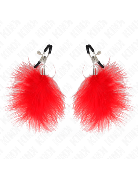 KINK - FEATHER NIPPLE CLAMP RED 7 CM