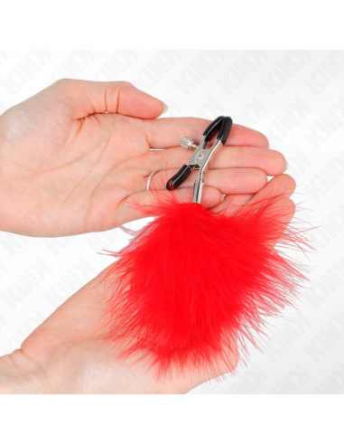 KINK - FEATHER NIPPLE CLAMP RED 7 CM