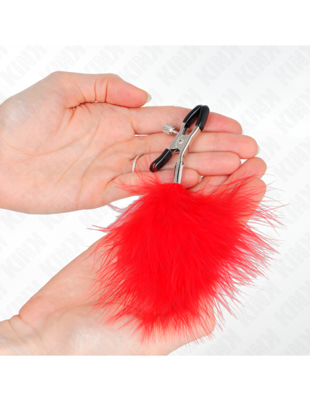 KINK - FEATHER NIPPLE CLAMP RED 7 CM