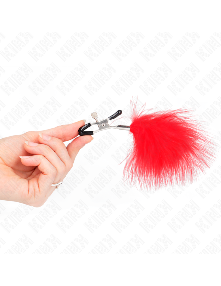 KINK - FEATHER NIPPLE CLAMP RED 7 CM