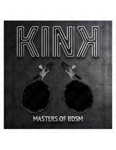 KINK - FAUX FUR BALL NIPPLE CLAMP BLACK 6 CM