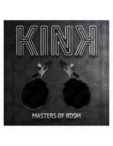 KINK - FAUX FUR BALL NIPPLE CLAMP BLACK 6 CM