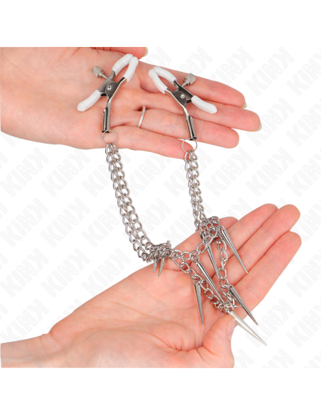 KINK - NIPPLE CLAMPS WITH SPIKES CHAINS 30 CM
