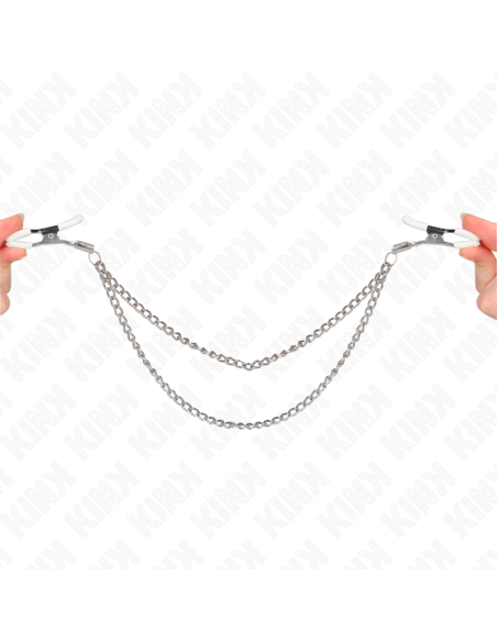 KINK - NIPPLE CLAMPS WITH 2 THIN CHAINS SILVER 20-23 CM