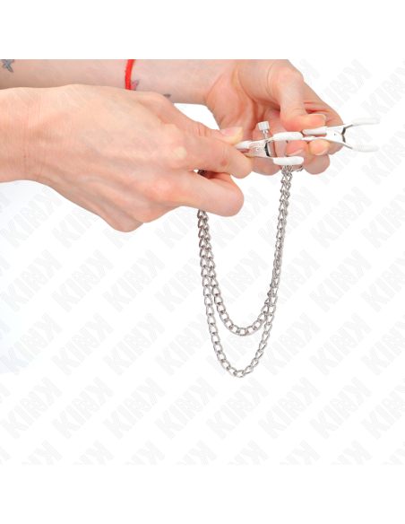 KINK - NIPPLE CLAMPS WITH 2 THIN CHAINS SILVER 20-23 CM