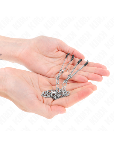 KINK - THIN NIPPLE CLAMPS WITH THICK CHAIN 30 CM