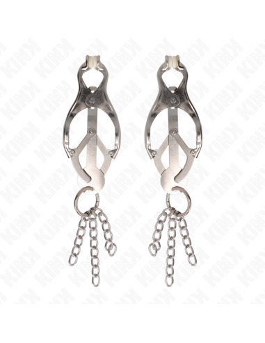 KINK - JAPANESE CLOVER NIPPLE CLAMPS WITH LITTLE CHAINS SILVER