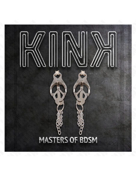 KINK - JAPONIŠKI DOBILŲ FORMOS SPENELIŲ ŽNYPTELĖS SU MAŽOMIS SIDABRINĖMIS GRANDINĖLĖMIS