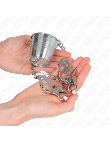 KINK - NIPPLE CLAMPS WITH A BUCKET SILVER