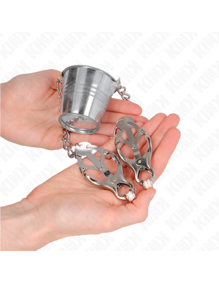 KINK - NIPPLE CLAMPS WITH A BUCKET SILVER