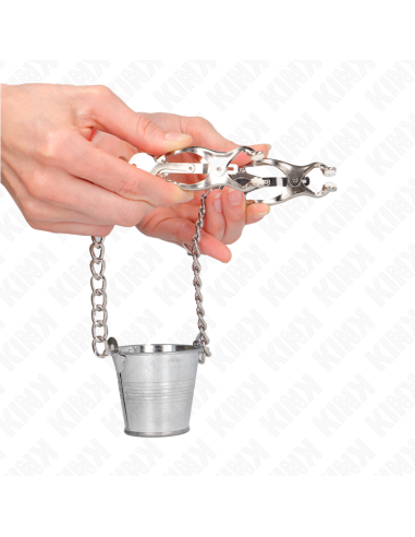 KINK - NIPPLE CLAMPS WITH A BUCKET SILVER